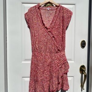 Poupette St. Barth Faux Wrap Mini Dress Sz M